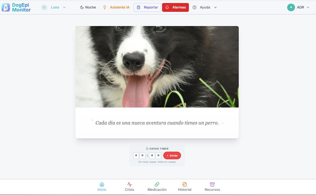 Interfaz de la aplicación DogEpiMonitor para control de convulsiones y crisis en perros